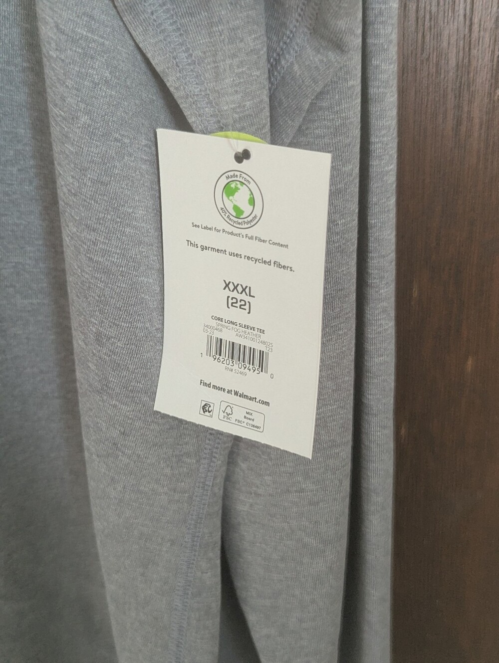 Dri Fit Gray Long Sleeve Athletic Tee - Picture 3 of 3